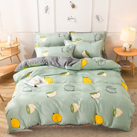 Parure de lit en velours d'hiver, housse de couette sur mesure, 4 pièces, polyester et coton, blanc, imprimé moderne, écologique, toutes saisons