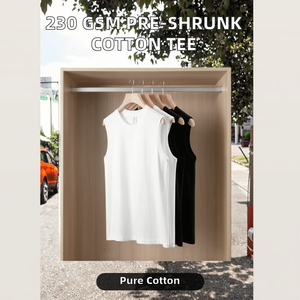 เสื้อยืดผ้าฝ้ายถักน้ำหนักเบา 230 GSM 100% ทรงปกติ ผ่านการซักก่อนส่งออก สไตล์อังกฤษ ป้องกันการเป็นขุย สำหรับผู้ชาย - Product Image 2