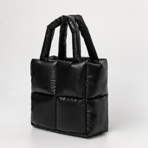 Tas Tote Berlapis Empuk Wanita Kasual, Tas Selempang Bulu Angsa, Tas Tangan Mengembang Hangat dan Lucu untuk Musim Dingin - Product Image 2