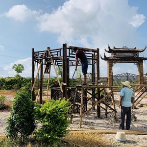 Bamboo Pergola Chinese Style Arches And Arbours Eco Friendly Outdoor Decoration D4 7M Manual Crafted For Garden Landscape - Product Image 1