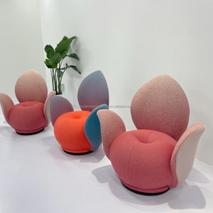 <span class=keywords><strong>Fauteuil</strong></span> pivotant moderne chaise longue avec tissu souple rembourré <span class=keywords><strong>pour</strong></span> bureau à domicile ou hôtel <span class=keywords><strong>pour</strong></span> appartement - Product Image 2