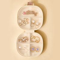 Boîte de rangement en plastique, bac de rangement, organisateur de bijoux, boîtes à bijoux portables haut de gamme, petites boîtes à bijoux de voyage en plastique