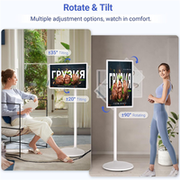 Televisor Portátil LCD de 32 Pulgadas FHD IPS con Pantalla Táctil, Mini Smart TV con Sistema Android 12, Wifi, RJ45, USB, NFC, Soporte, Gabinete Blanco, Retroiluminación LED