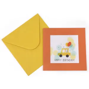 Изготовленные на заказ биоразлагаемые автомобильные квадратные поздравительные открытки ручной работы для детей с наилучшими пожеланиями на день рождения с логотипом полноцветная печать 4C