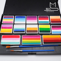 Mei Shang Kinder Natürliche Pflanzliche Gesichts- und Körperfarbe Regenbogen-Farbpalette Notizbuch-Set für Halloween-Party