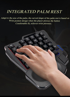 Clavier de jeu ergonomique OEM à 35 touches avec rétroéclairage RGB, filaire USB, pour une utilisation à une main, avec repose-poignets pour téléphone et tablette
