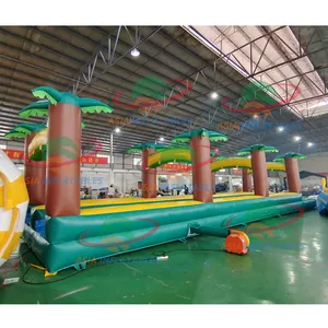 Palm tree double lane slide the city factory steep inflatable water slide long water slip n slide