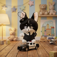 Peluche certifiée ASTM EN71 CPC, série héros, chien de police avec chapeau et radio, 21 cm, peluche douce pour cadeau