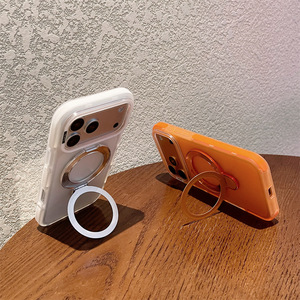 เคสโทรศัพท์แม่เหล็กแบบด้านหรูหราสำหรับ iPhone 17 13 14 15 16 Pro Max พร้อมขาตั้งวงแหวนโลหะ ป้องกันการกระแทก - Product Image 3
