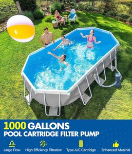 Cartouche filtrante <span class=keywords><strong>pour</strong></span> <span class=keywords><strong>pompe</strong></span> de filtration de <span class=keywords><strong>piscine</strong></span> hors sol 1000 GPH <span class=keywords><strong>pour</strong></span> la circulation et la filtration de l'eau - Améliore la propreté de l'eau - Product Image 2