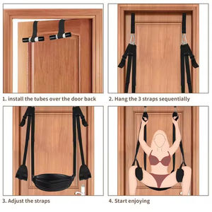 Nouvelle balançoire de porte en cuir BDSM avec siège large en peluche, sangles réglables, jouet érotique pour couples, esclave sexuel, balançoire sexuelle pour femmes - Product Image 3