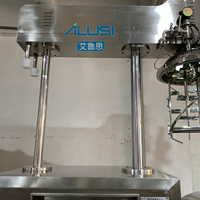 Homogénéisateur émulsifiant à levier hydraulique haute vitesse 50L avec chauffage et pompe, mélangeur de crème cosmétique, boîte de vitesses, moteur ABB, pour produits chimiques