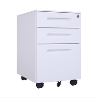 Meuble de rangement mobile à 3 tiroirs en métal pour bureau, avec serrure à clé, pour un espace de travail moderne