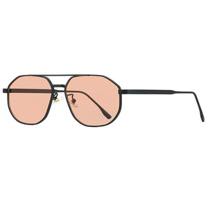 Logo Custom 2026 Retro <b>Gradient</b> Lens Metal Pilot Sun Glasses UV400 Double Bridges Polygon <b>Sunglasses</b> for Men Women - Product Image 2