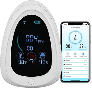 Détecteur de fumée et de <span class=keywords><strong>monoxyde</strong></span> de carbone Tuya Wifi avec écran LED, batterie, température, humidité relative, CO, alarme de fumée, détecteur de gaz pour la maison - Product Image 6