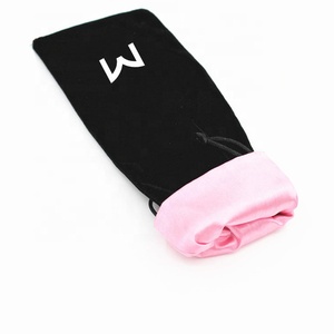 Cordon <span class=keywords><strong>velours</strong></span> satin doublure sacs extensions de cheveux faisceaux doublure en satin pochette de lunettes de soleil - Product Image 1