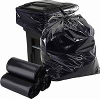 Sacs poubelles jetables noirs robustes de 55, 95, 100 gallons, en PEHD de 3 mil, à soufflets latéraux, thermosoudés, pour entrepreneurs, usage industriel et pelouse, personnalisables