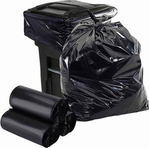 ถุงขยะดำขนาดใหญ่ 55 95 100 แกลลอน หนา 3 มิล ผลิตจาก HDPE แบบมีก้นข้าง ปิดผนึกด้วยความร้อน สำหรับงานก่อสร้าง อุตสาหกรรม สนามหญ้า และงานทั่วไป - Product Image 1