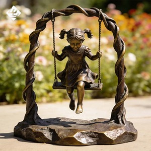 Scultura in Bronzo Personalizzata per Esterni, Grande <span class=keywords><strong>Arte</strong></span> Astratta Moderna, Altalena per Bambini, Decorazione da Giardino - Product Image 3