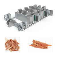 Séchoir automatique en acier inoxydable avec contrôle PLC, température réglable 30-90°C, pour lignes de séchage de friandises pour animaux de compagnie