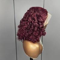 Fluffy Bouncy Curly Perruques de Cheveux Humains 99J Raw Cheveux Humains Brésiliens Pixie Bouclés 13*4 Lace Front Perruques Perruque pour les Femmes Noires