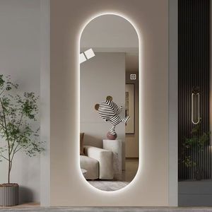 Productos de tendencia 2025 decoración de cuerpo completo LED espejo inteligente antiexplosión espejo de longitud completa muebles de sala de estar personalizados - Product Image 1