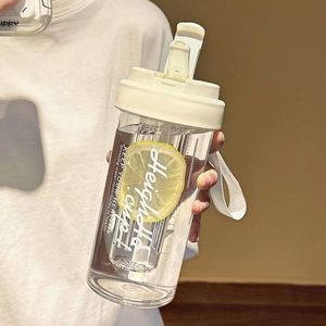 Flower <b>Tea</b> Cup Plastic Water Bottle With <b>Tea</b> <b>Infuser</b> Large Capacity Student Portable Cup For Back To School Eco Friendly - Product Image 1