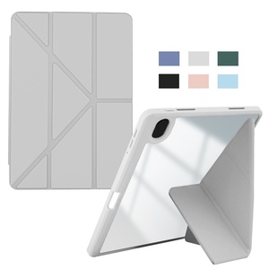 Gscase เคสแท็บเล็ตโปร่งใสพร้อมช่องใส่ปากกาอะคริลิคกันกระแทกพับสามทบสำหรับ OPPO <span class=keywords><strong>Realme</strong></span> <span class=keywords><strong>Pad</strong></span> มินิ8.7 - Product Image 6