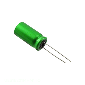ตัวเก็บประจุแบบเจาะรูผ่านรู220 uF 20% 25V รัศมี th 220 uF ตัวเก็บประจุ UES1E221MHM1TO ผ่านรู - Product Image 1