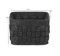 Panier à magazines et livres en feutre durable, écologique et écoresponsable, à tissage épais, avec sangles en cuir, organiseur pratique.