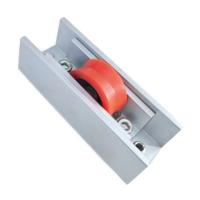 Roue de porte coulissante à rouleau unique rivetée en gros, boîtier en alliage d'aluminium durable, anti-rouille, rainure en V en nylon