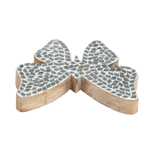 Figurina di Farfalla in Mosaico di Vetro con Base in Legno di Mango, Scultura Decorativa per Casa, Bagno, Ufficio e Stanza - Product Image 5