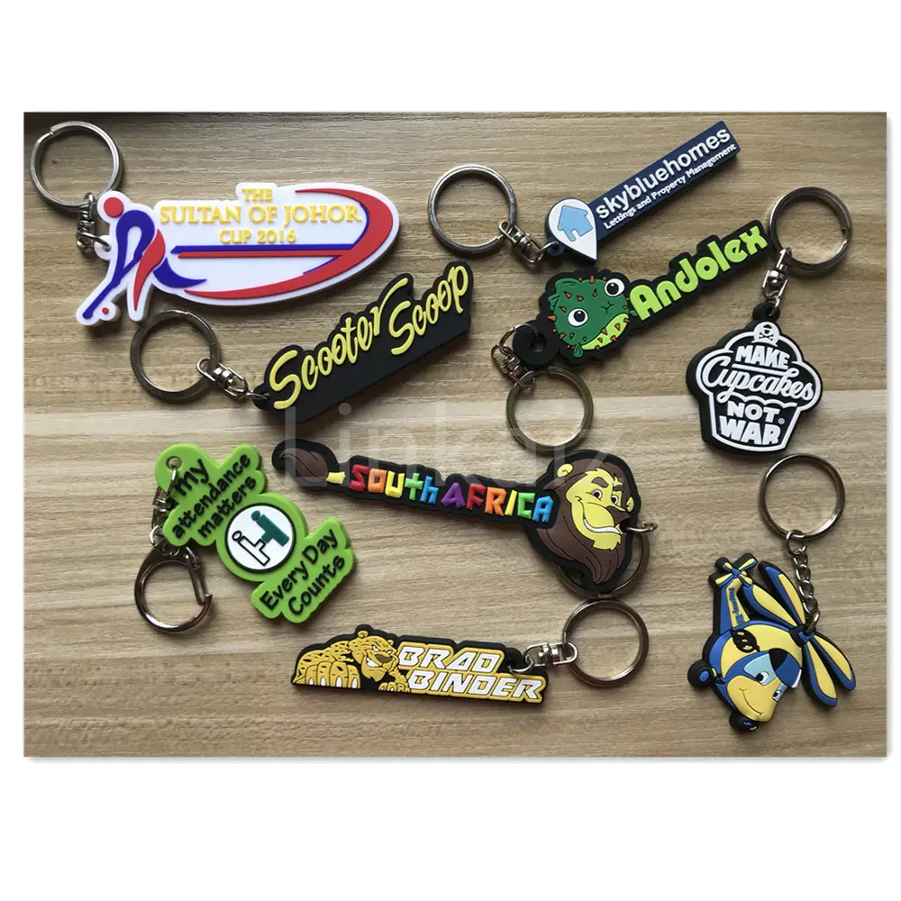 Soft PVC Gummi Schlüssel bund benutzer definierte Logo Hersteller