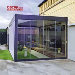 Gazebo de Aluminio 3x3 con Techo Deslizante, Persianas Eléctricas, <span class=keywords><strong>Toldo</strong></span> Solar Inteligente, Pérgola para Restaurante o Jardín - Product Image 1