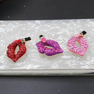 2025 Offre Spéciale mousseux coloré rouge à lèvres lèvres strass perles travail lourd l alliage perles pour bricolage perles bijoux porte-clés fabrication - Product Image 2