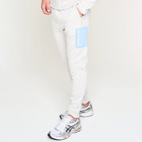 Joggers ajustés personnalisés, blocs de couleur, poches zippées, en molleton bouclette épais, pantalons décontractés et confortables pour hommes