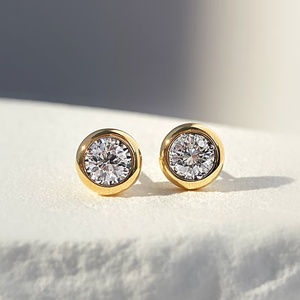 Luxury <b>Fine</b> Jewelry IGI Certification Lab-grown Round Cut Diamond Bubble Stud <b>Earrings</b> for Men Women - Product Image 3