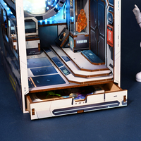 IIECREATE SL-15 bricolage Miniature maison livre Nook 3D Puzzle en bois décoration Alien Hub éducatif Mini jouet