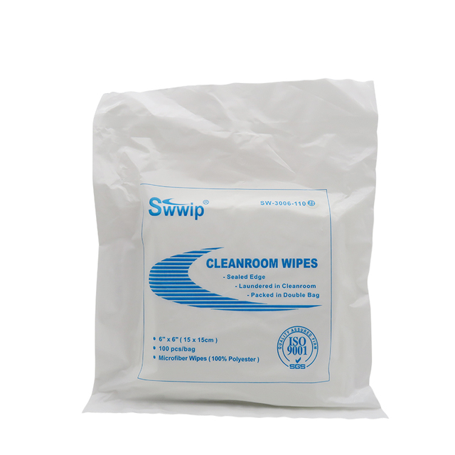Laser Sealed 1000 Class Lint Free Industrial Microfiber Clean Room Cloth Wipes for Electronics Screen Technical Cleaning