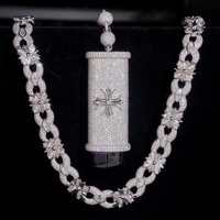 Porte-clés de luxe Hip Hop en argent 925 personnalisé avec moissanite infini de 13 mm et briquet glacé