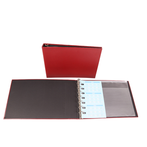 High quality hardcover custom pu leather 7 ring checkbook covers ring binder file folder