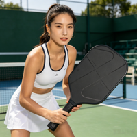 Raquette de pickleball professionnelle noire, certifiée USAPA, élégante, à faible résistance au vent, surface en carbone T700 mate, pour la ligue et le fitness