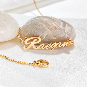 قلادة شخصية من الفولاذ المقاوم للصدأ قابلة للتخصيص بالاسم، سلسلة عصرية بحرف، قلادة عنق ذهبية اللون، مجوهرات دروبشيبينغ - Product Image 4