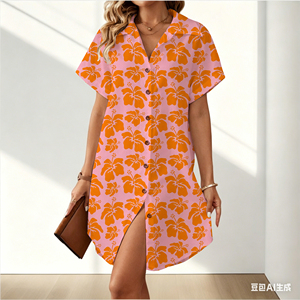 Nuovo Abito Estivo alla Moda per Donna, Vestito a Maniche Corte con <span class=keywords><strong>Motivi</strong></span> Personalizzati - Product Image 4