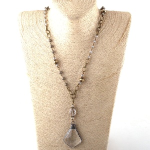 personalizzata da donna collana con catena in bronzo con perline di vetro magnetiche con ciondolo a stella croce di canna - Product Image 2
