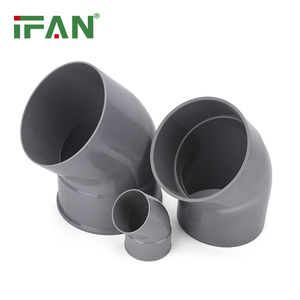 Raccord UPVC standard allemand IFAN <span class=keywords><strong>32</strong></span>-125mm raccord de tuyau en <span class=keywords><strong>PVC</strong></span> <span class=keywords><strong>coude</strong></span> à <span class=keywords><strong>45</strong></span> degrés raccords de plomberie <span class=keywords><strong>PVC</strong></span> - Product Image 4