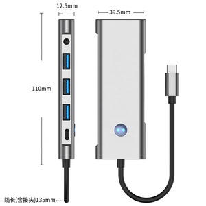 <span class=keywords><strong>Hub</strong></span> <span class=keywords><strong>USB</strong></span> <span class=keywords><strong>C</strong></span> 9 en 1 Adaptateur de concentrateur multiport <span class=keywords><strong>USB</strong></span> 3.0 Ports 4K/60Hz Port audio HD Dock PD 100W SD/TF avec bouton d'écran - Product Image 2