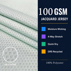 Tela de Punto Jacquard de Poliéster de 100 g/m², Secado Rápido, Sublimable, Textil <span class=keywords><strong>por</strong></span> Metros para la Fabricación de Ropa Deportiva - Product Image 1