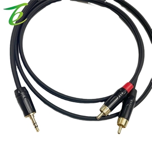 Медный позолоченный 3,5 мм с двойным лотосом 2RCA штекер ТВ аудио выход в AV-линию с одной и двумя звуковыми линиями - Product Image 5