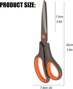 All-Purpose 8 Inch Office Scissors Metal <b>Paper</b> Scissors for Kids With Ergonomic Handle - Product Image 2